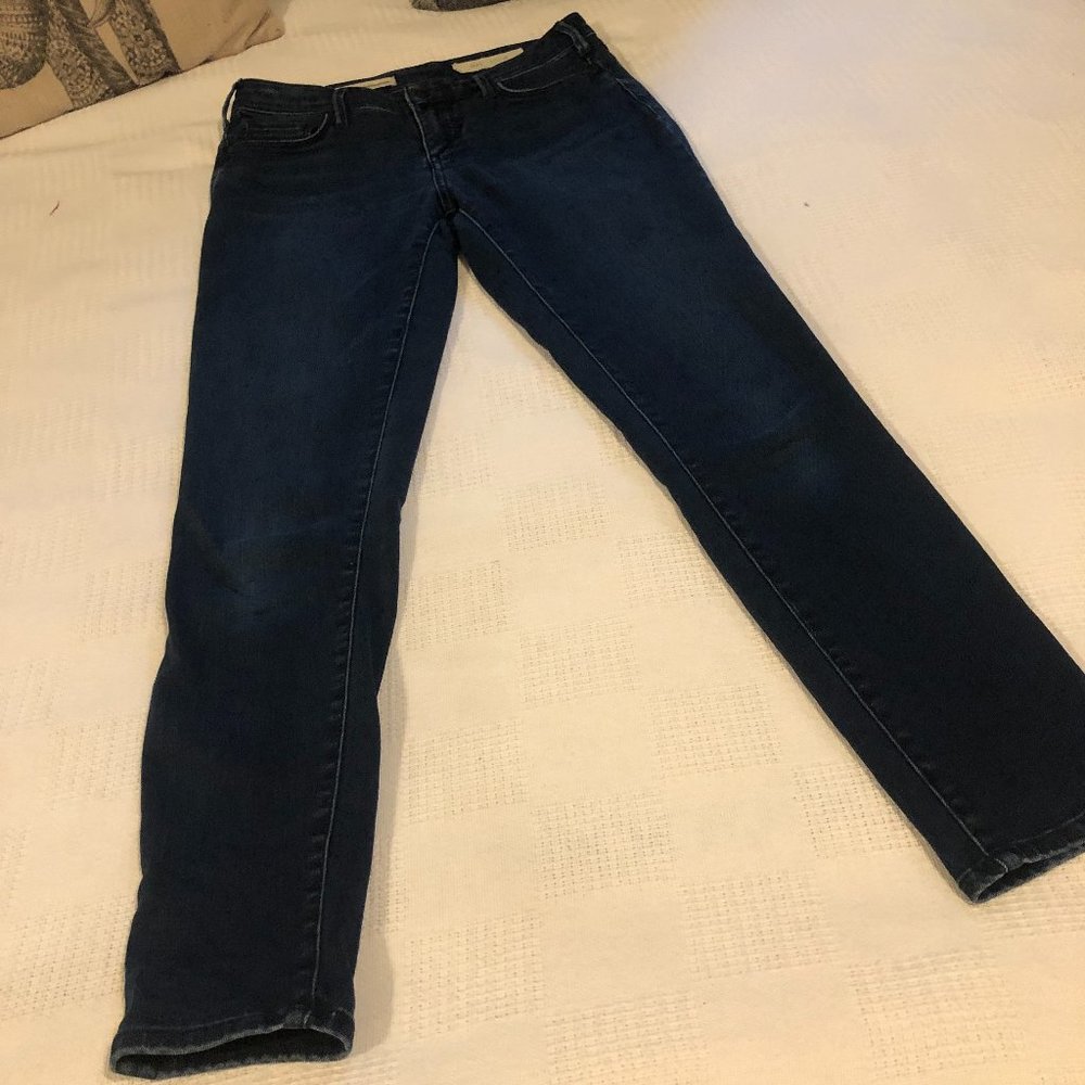 PILCRO LETTERPRESS JEANS WOMENS 28 BLUE SERIF SKINNY LOW RISE STRETCH SOFT  B70